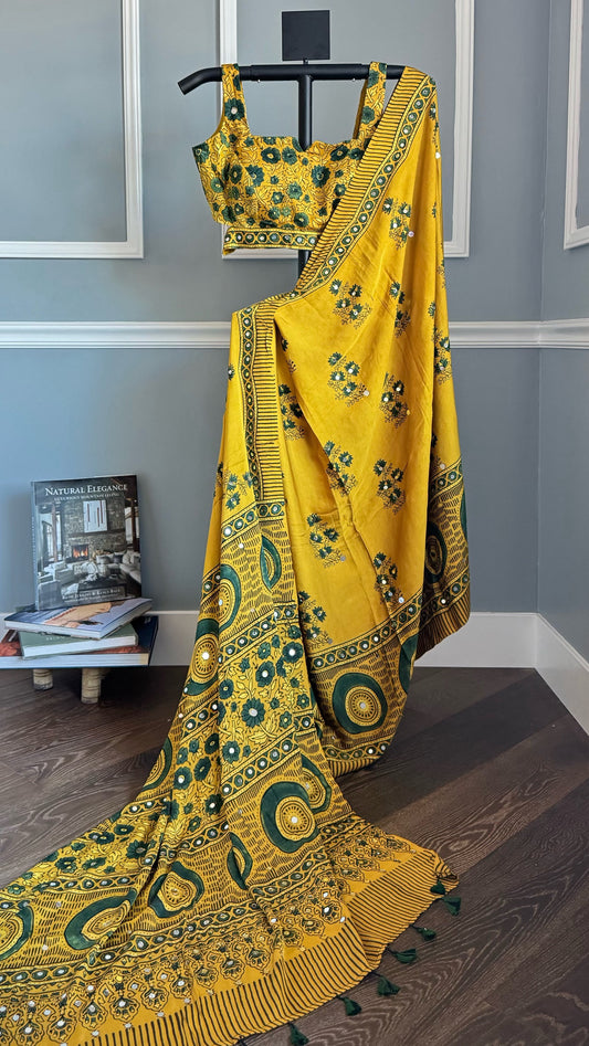 UMMEED Ajrakh Saree | 38