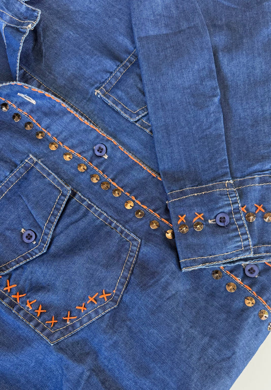 Denim Co-ord (Orange Thread)