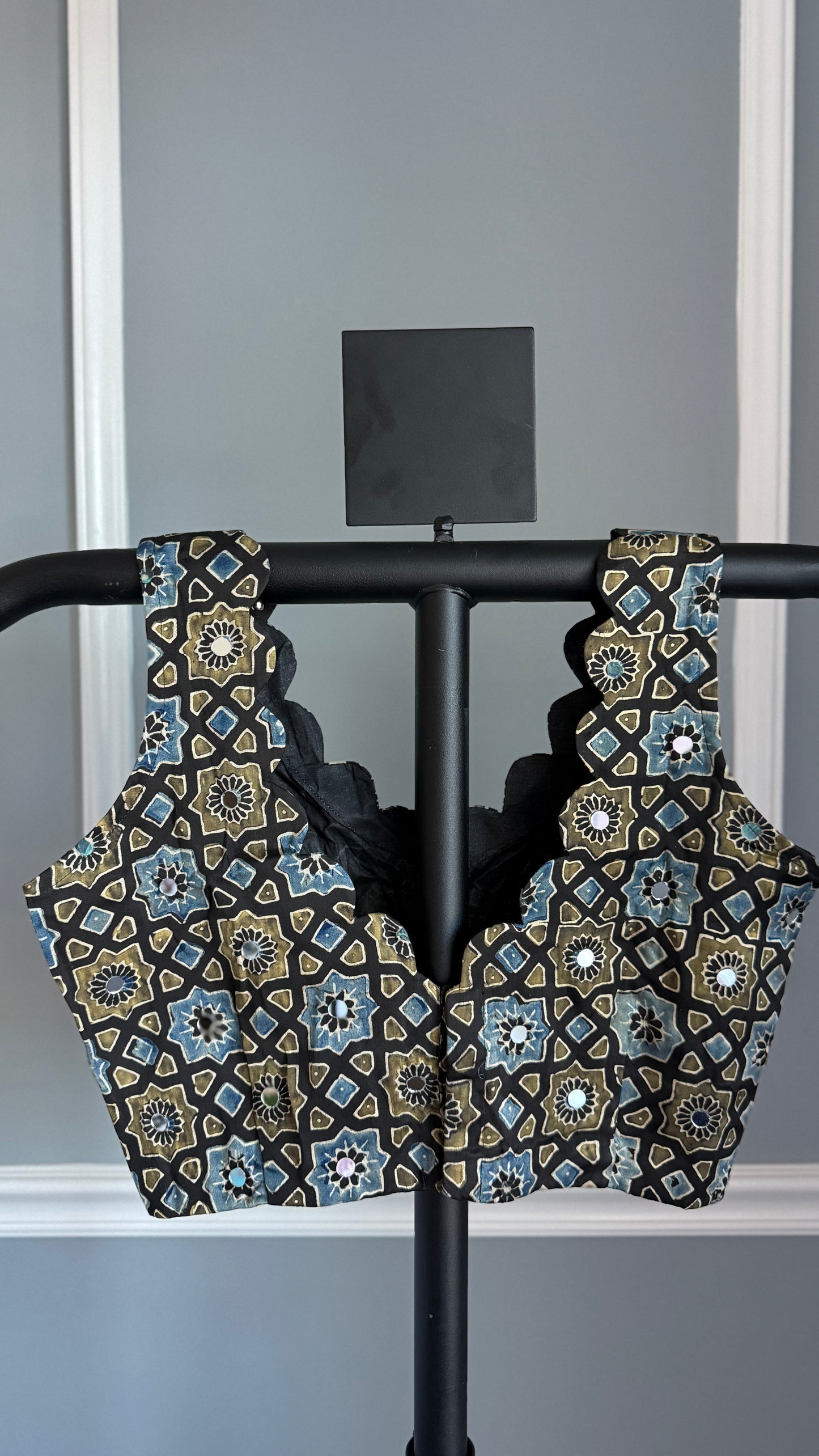Rekha Ajrakh Saree Blouse