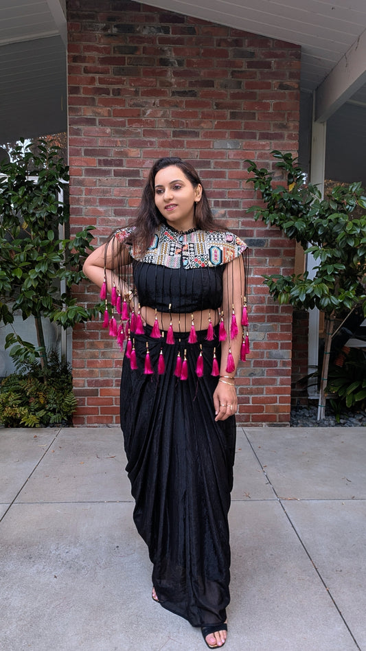 AHAANA Tassel Skirt Set