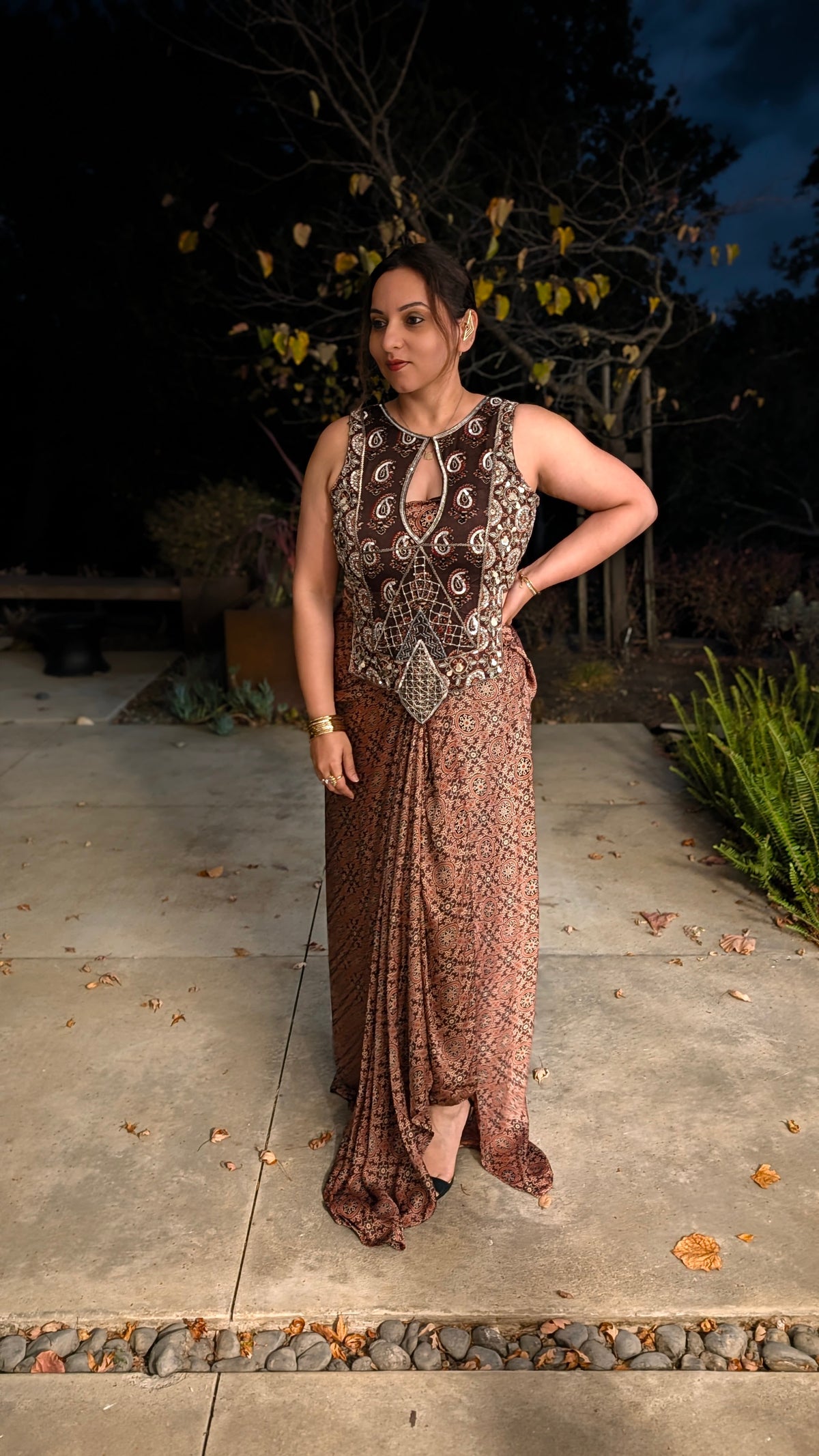 AVNI Draped Skirt Set