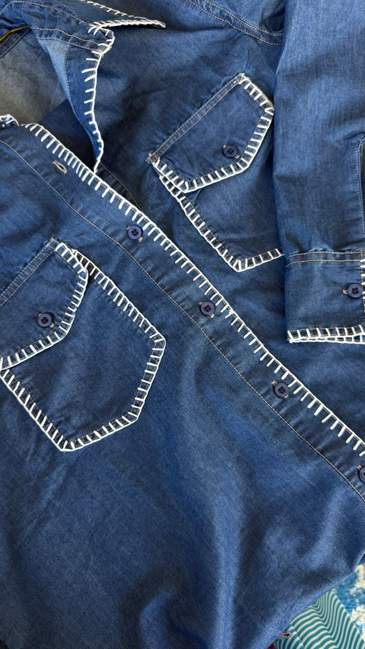 Denim Co-ord (White Thread)