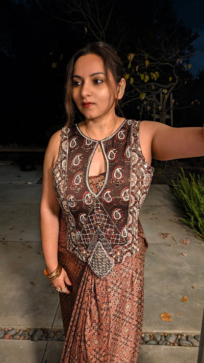 AVNI Draped Skirt Set