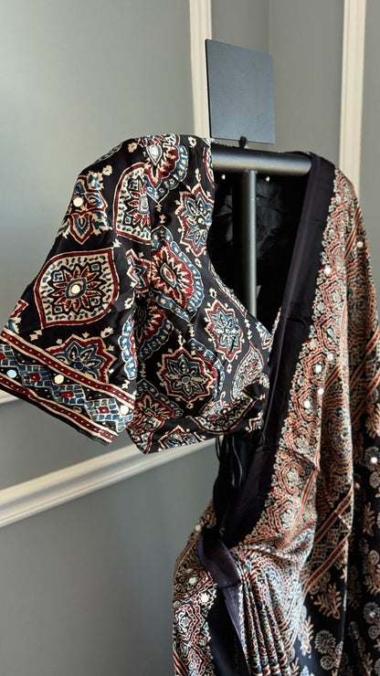 KAAYA Ajrakh Saree | 36