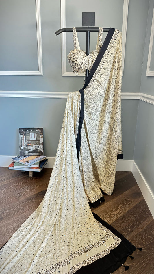 SUKOON Ajrakh Saree | 36
