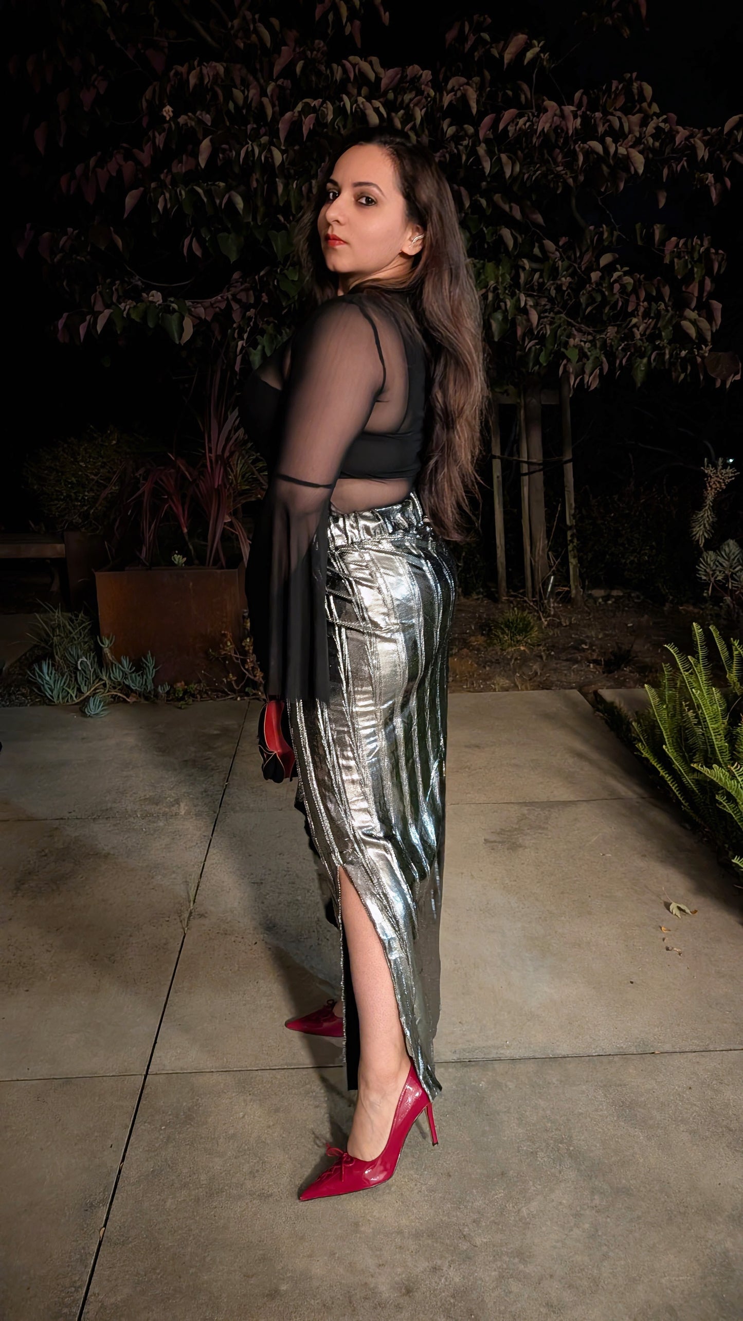 VERONICA Foil Skirt