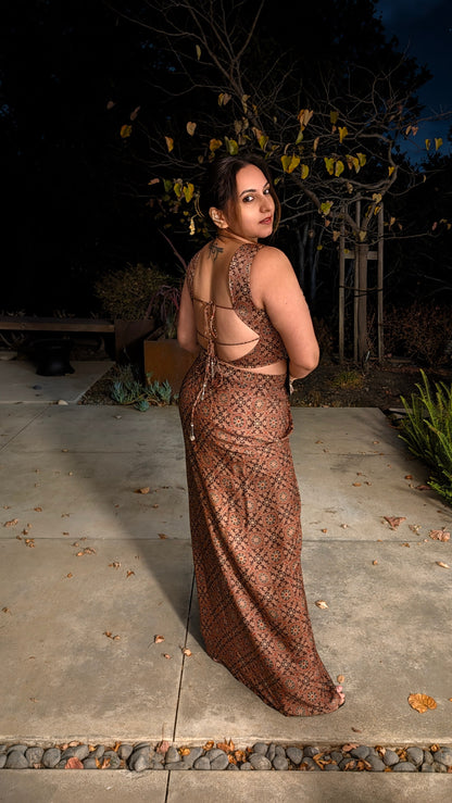 AVNI Draped Skirt Set