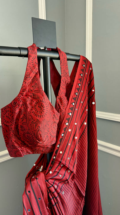 BINDU Ajrakh Saree | 40