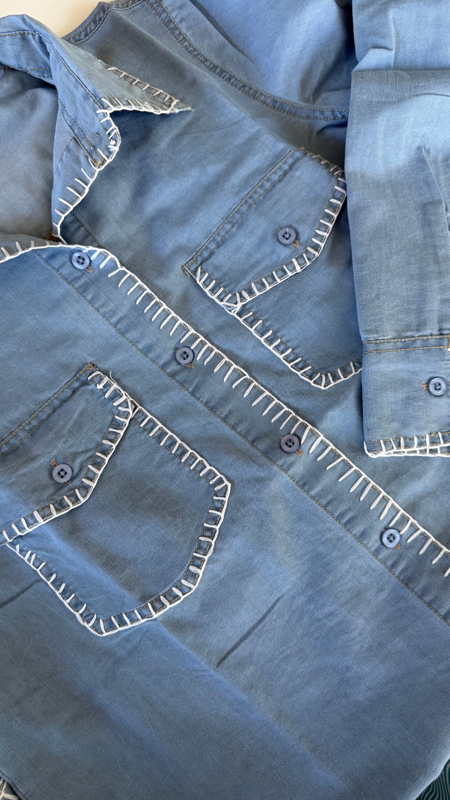 Denim Co-ord (White Thread)