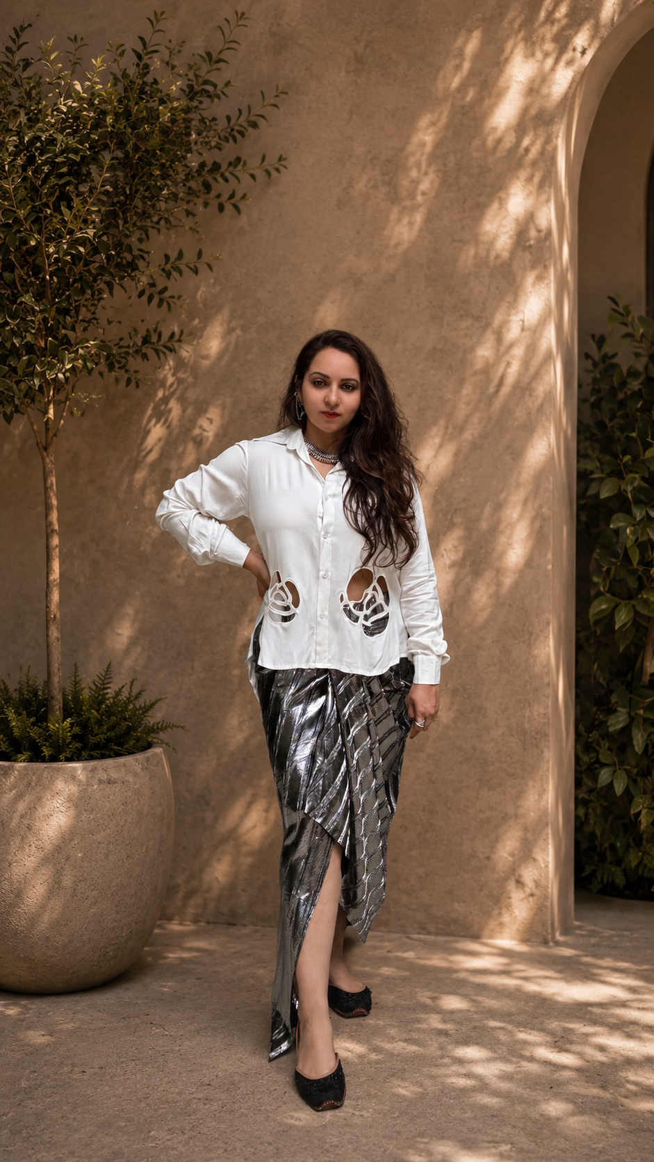 VERONICA Foil Skirt