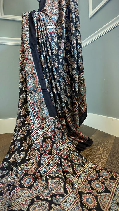 KAAYA Ajrakh Saree | 36