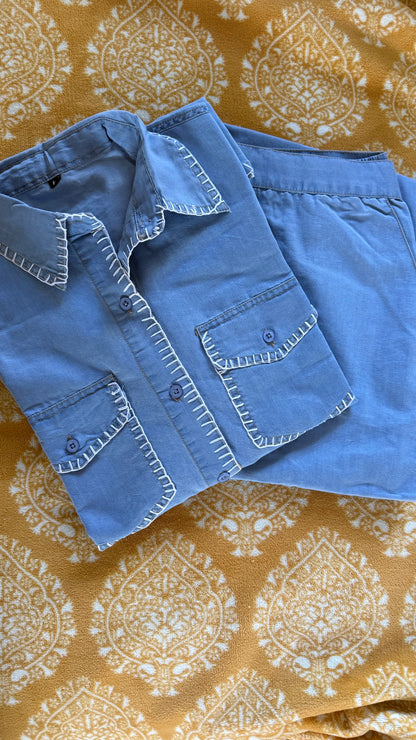 Denim Co-ord (White Thread)