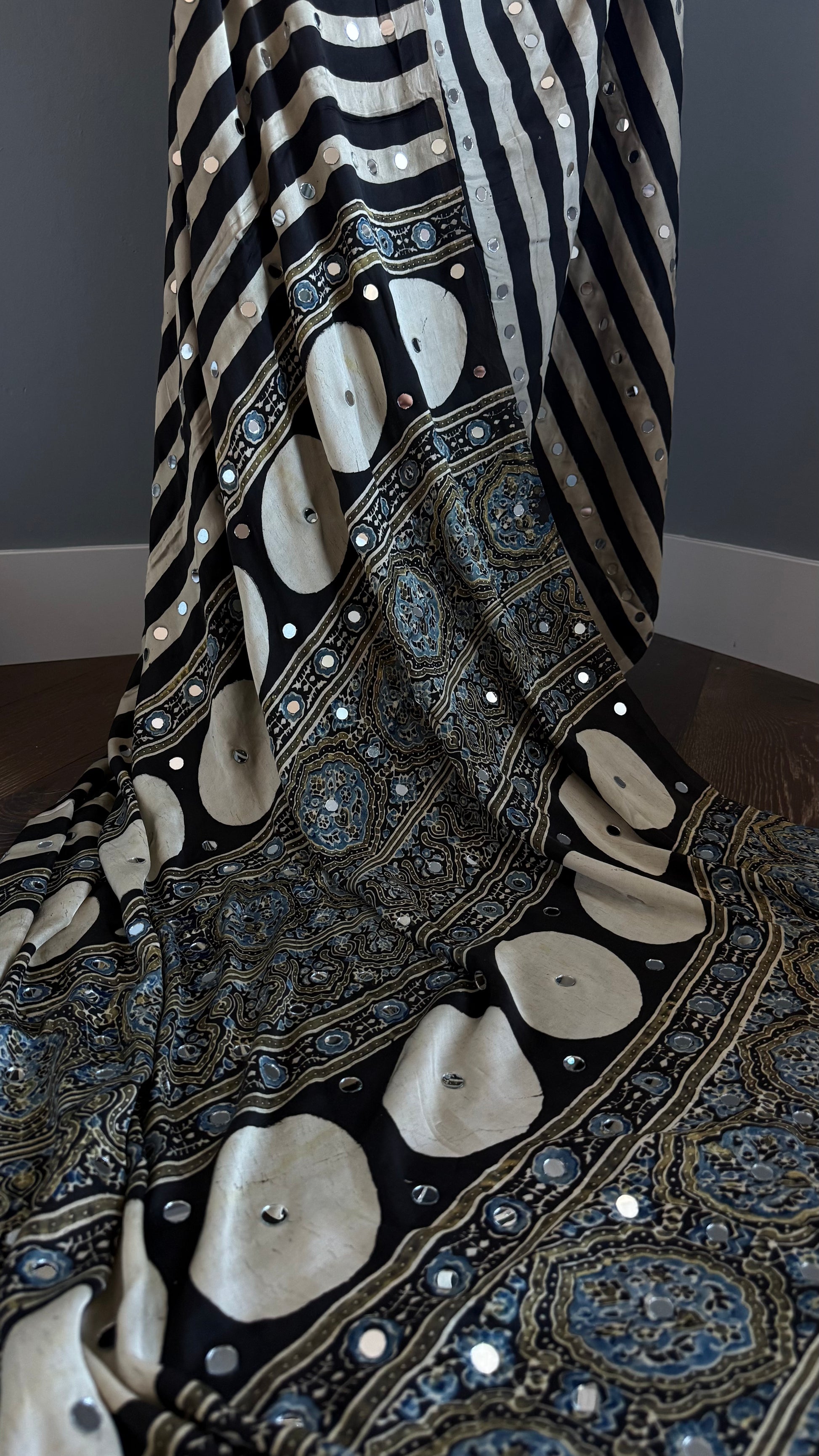 Rekha Ajrakh Saree