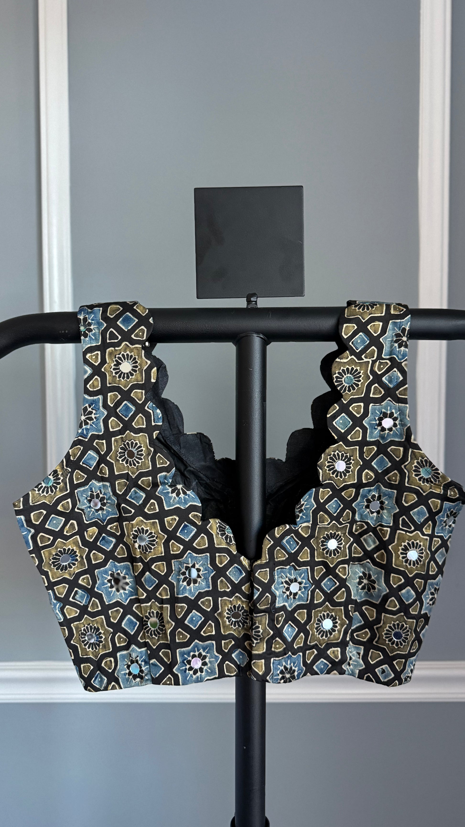Rekha Ajrakh Saree Blouse