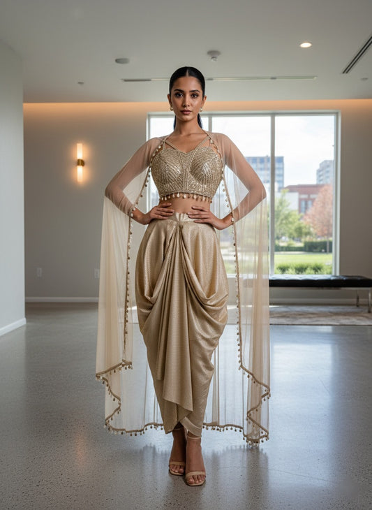 KANIKA Drape Skirt Set
