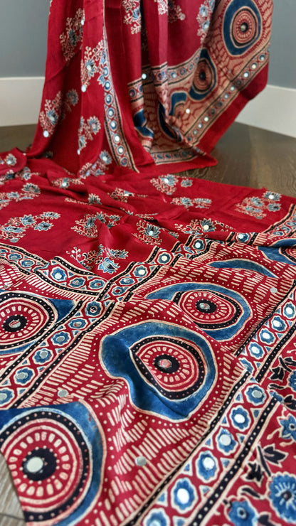 ROOH Ajrakh Saree | 34