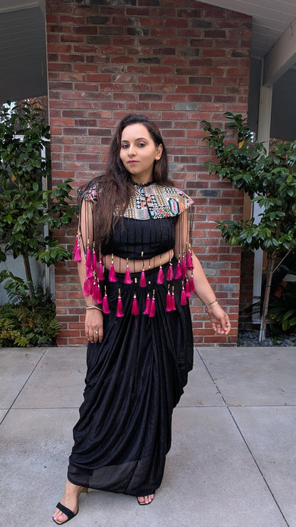AHAANA Tassel Skirt Set