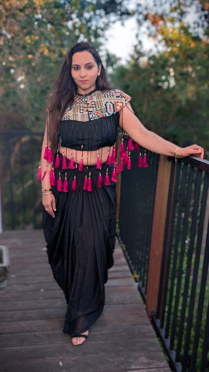 AHAANA Tassel Skirt Set