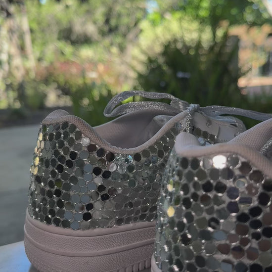Silver Pop Embellished Sneakers