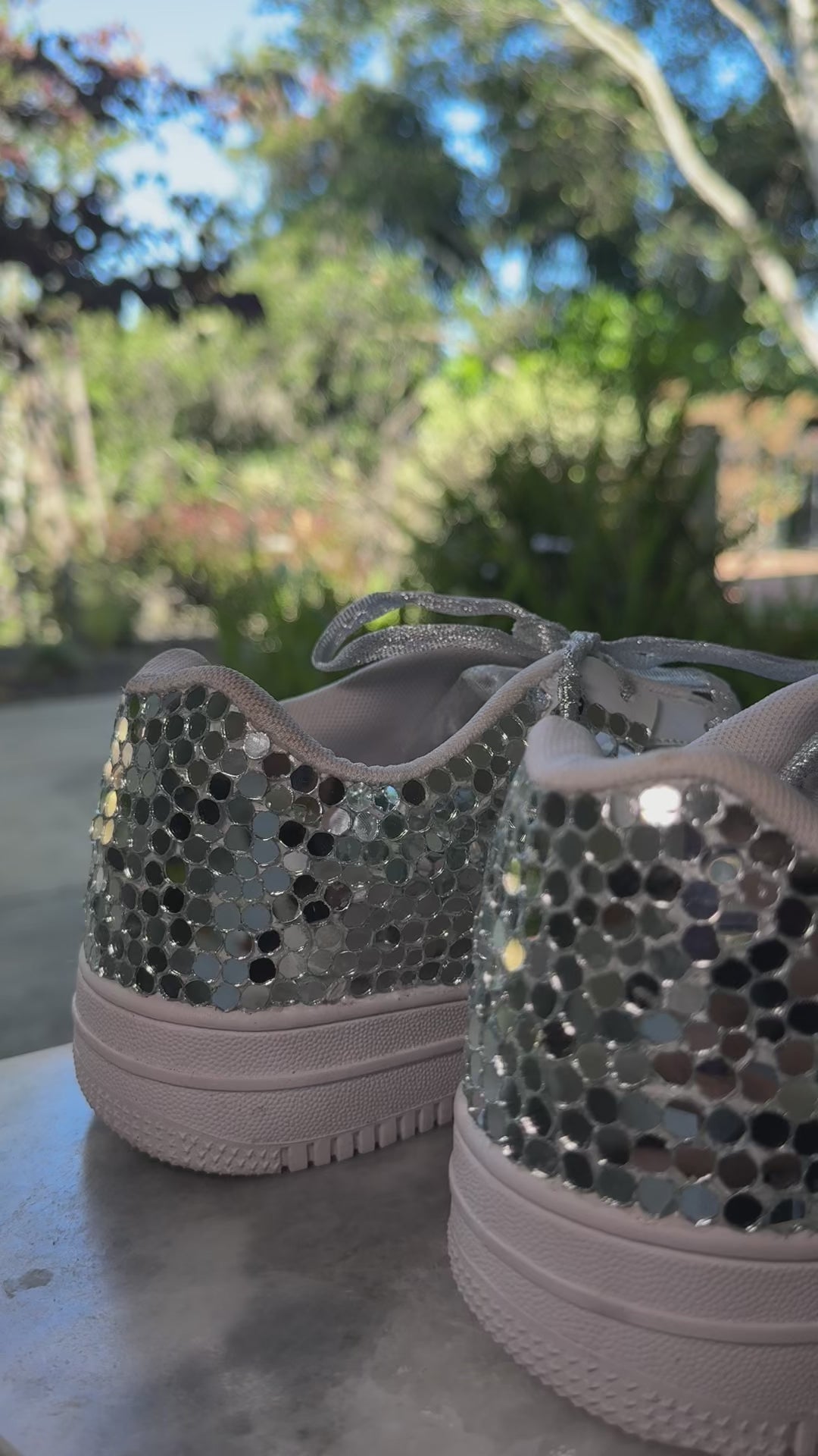 Silver Pop Embellished Sneakers